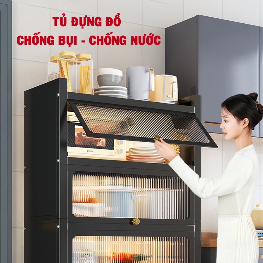 Giá Để Đồ, Kệ Nhà Bếp Có Nắp Đậy Tiện Dụng