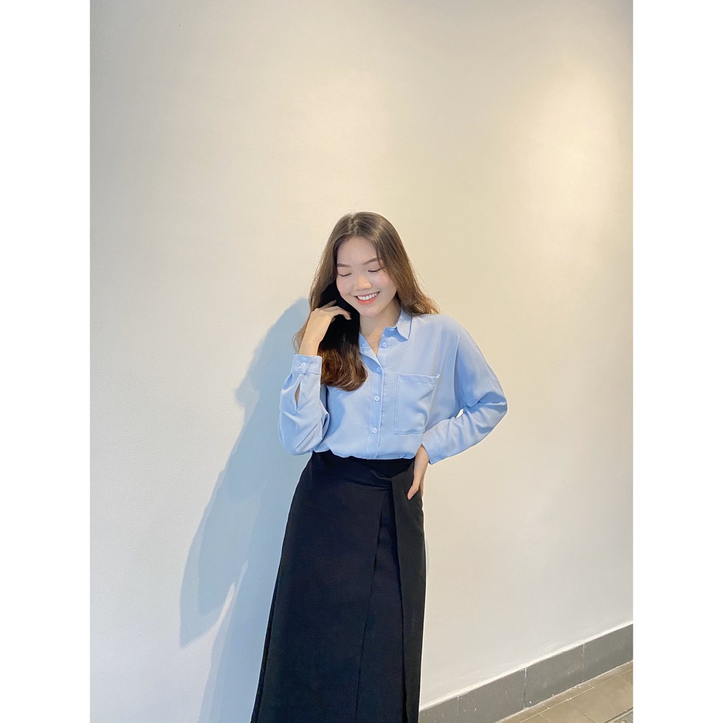 Áo sơ mi basic tay dài Freesize