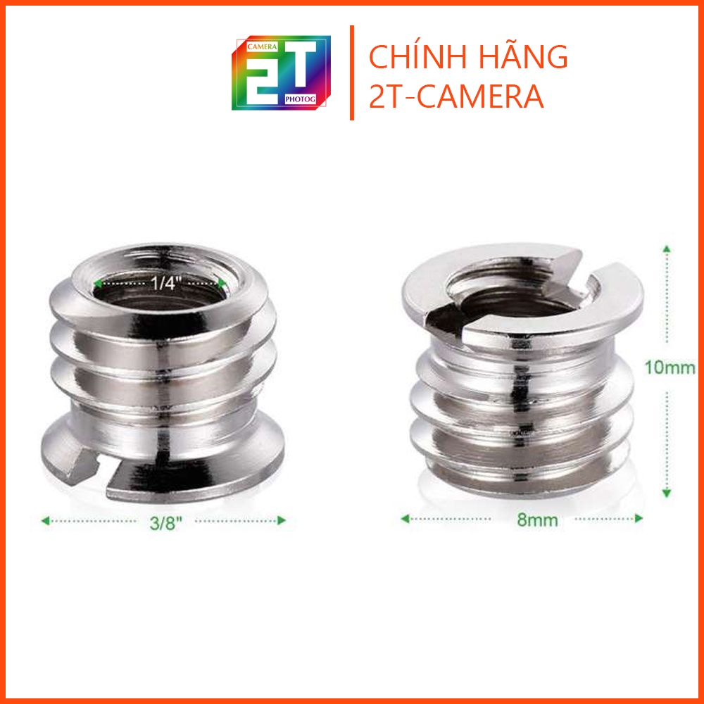 Ốc chuyển đổi vít từ 1/4 sang 3/8 inch cho chân máy ảnh - loại có khóa