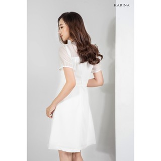 Váy trắng phối lưới