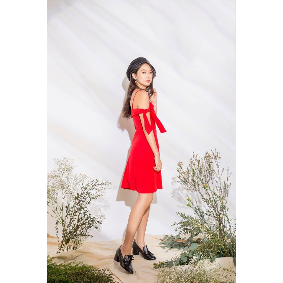 Ceci Cela - Đầm Sassy Hai Dây Dáng Xòe - Red