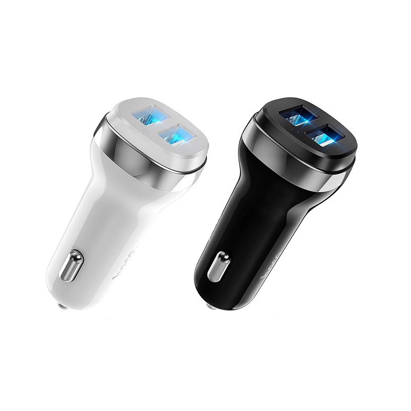 Tẩu sạc ô tô chính hãng HOCO 5V 2.4A 2 cổng usb - Cốc oto có đèn led | BigBuy360 - bigbuy360.vn