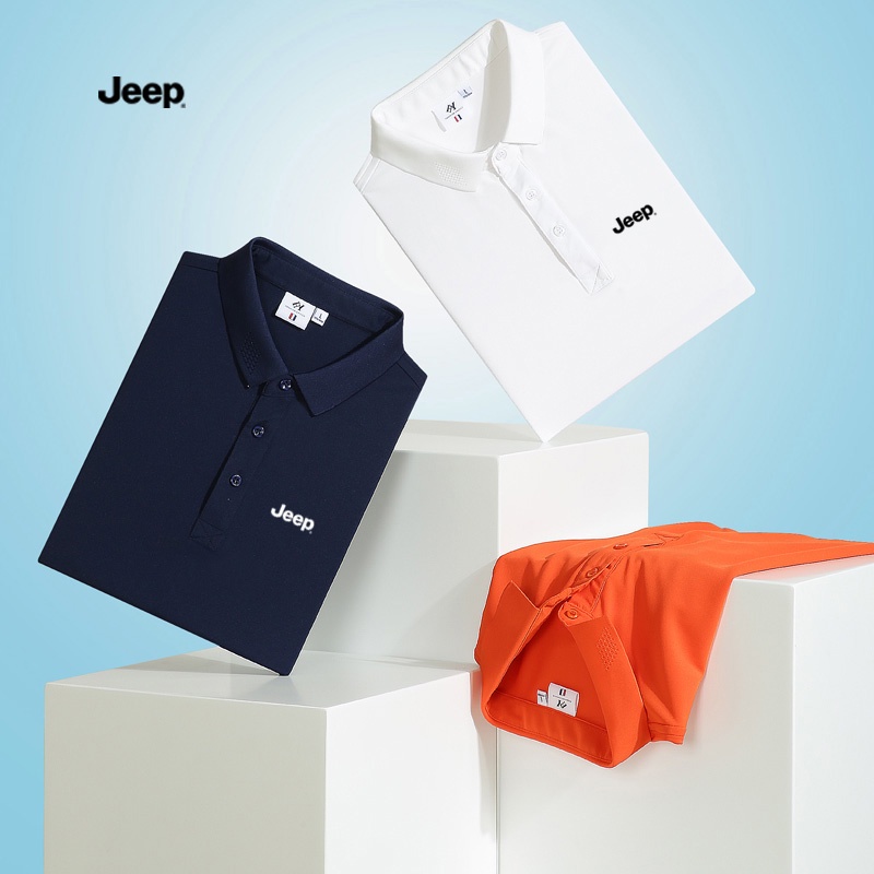 Áo Thun Polo Tay Ngắn Vải Cotton In Logo Xe Jeep Thời Trang Cao Cấp Cho Nam