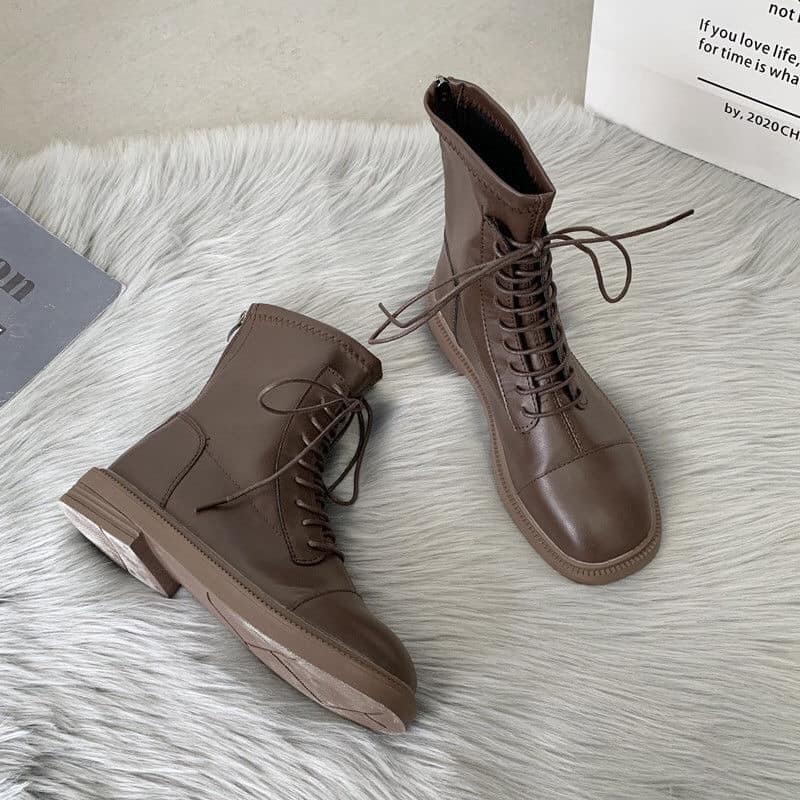 Boots cao cổ khóa sau