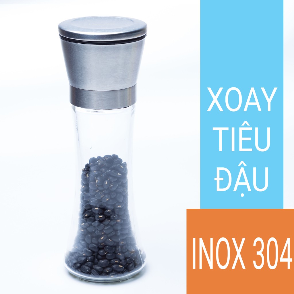 bán sỉ lẻ Dụng cụ xay tiêu cầm tay viền Inox 304 vặn vừa tay - cối xay tiêu cầm tay vặn Inox cao cấp - HOBBY XT2 hàng  đ