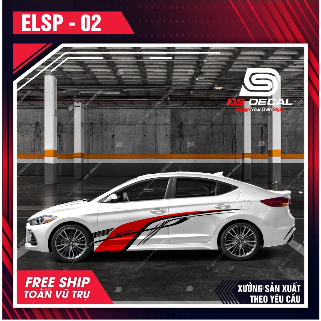 TOP 9 mẫu tem Hyunndai Elantra HOT nhất 2022, tem sườn dán xe ô tô, Decal dán sườn ô tô DS Decal