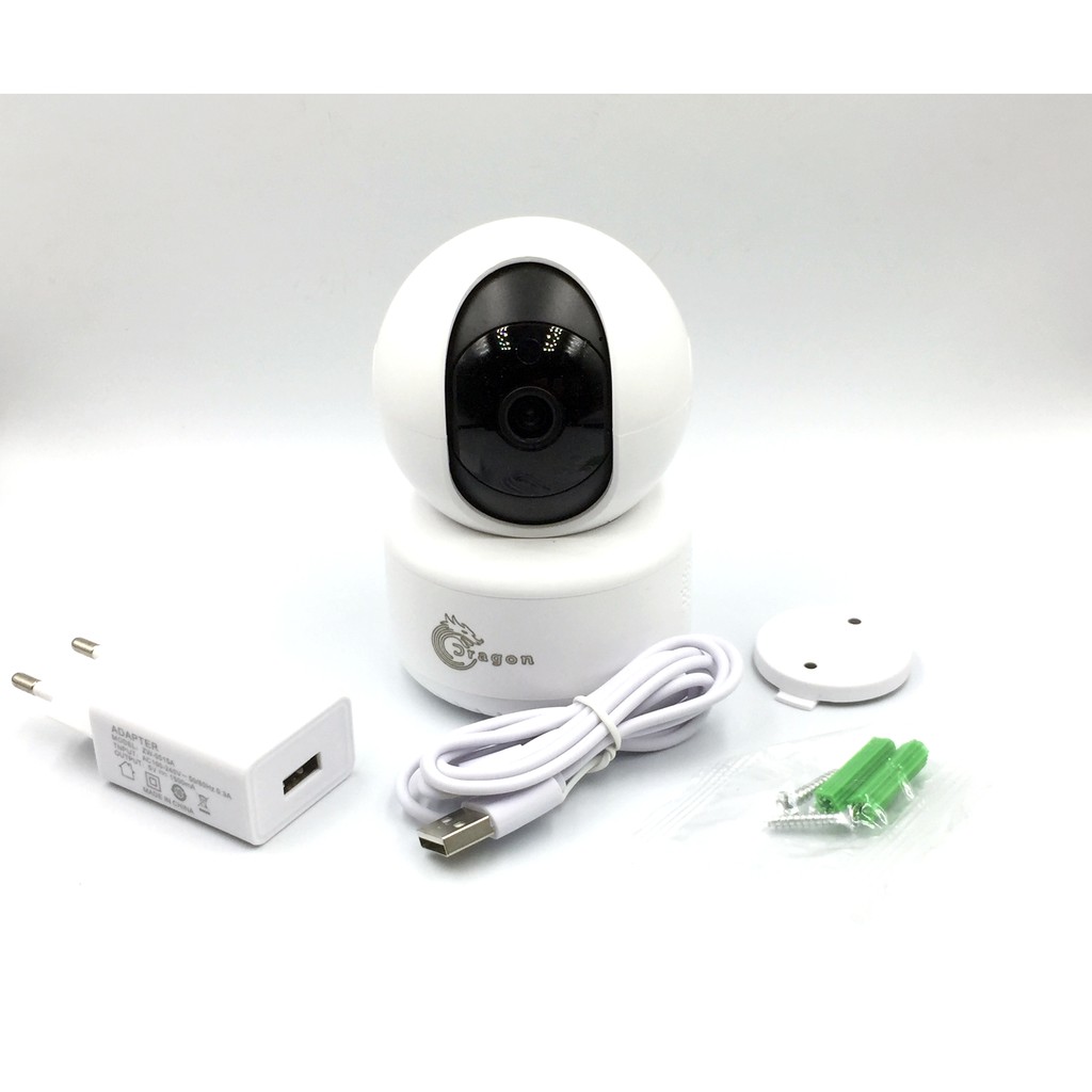 Camera IP không dây Dragon D02 , fullHD 1080p, quay ban đêm, xoay 360 độ, đối thoại 2 chiều chính hãng