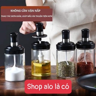 Combo 5 Hũ thuỷ tinh đựng gia vị có muỗng cao cấp - Set 5 Lọ thuỷ tinh đựng gia vị kèm thìa dễ sử dụng