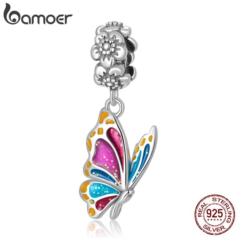 Mặt phụ kiện BAMOER SCC2216 bạc 925 hình bươm bướm xinh xắn