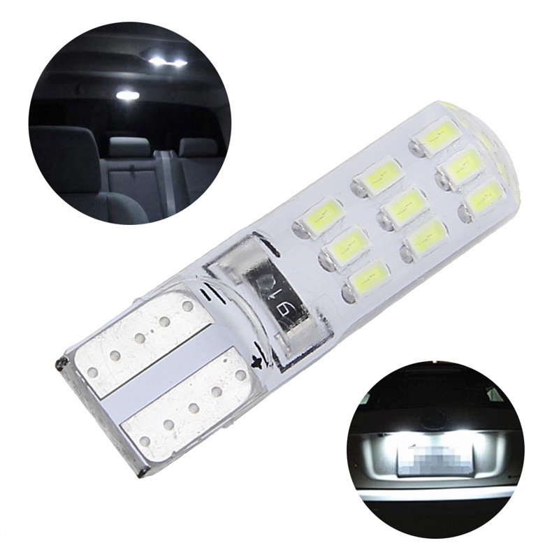 Đèn LED Silicone ChiếU SáNg BiểN Số Xe IOR T10 3014 18 SMD