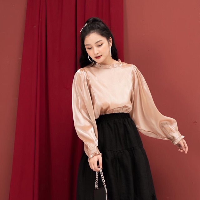 ⚡️BÁN SỈ⚡️ SET Áo voan tơ sống màu nude kèm áo 2 dây