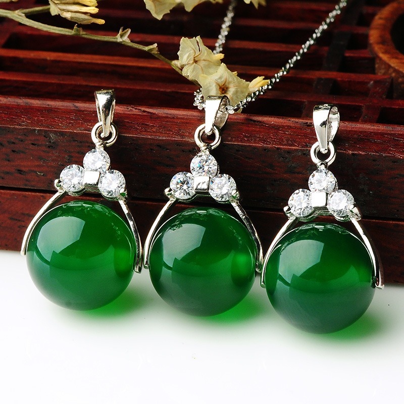 vòng cổ Mạ Bạc Đính Đá Mã Não Đỏ Phong Cách Hàn Quốc