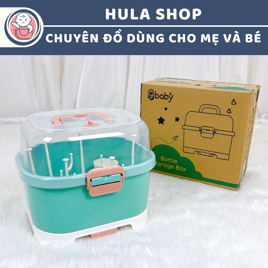 Giá úp bình sữa Jupin cao cấp 9BABY màu xanh