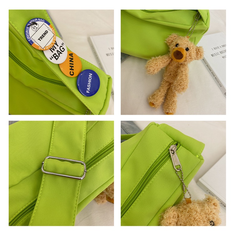 Túi Đeo Vai Bằng Vải Nylon Siêu Nhẹ Thiết Kế Giản Dị Dành Cho Nữ