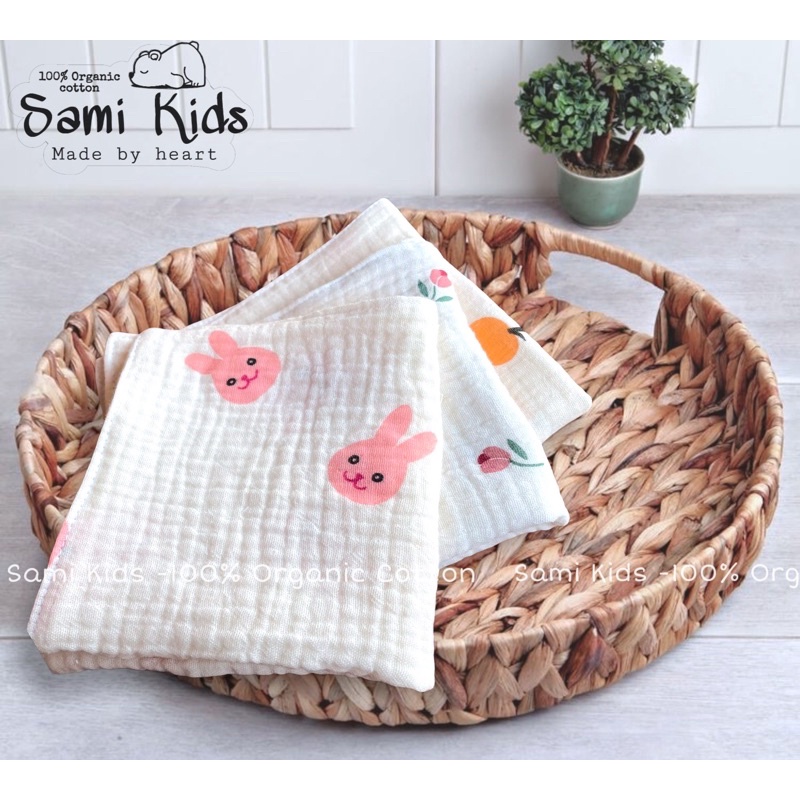 Set 3 KHĂN XÔ SỮA thấm hút ,siêu mềm, không xổ lông- Cotton Organic siêu mềm