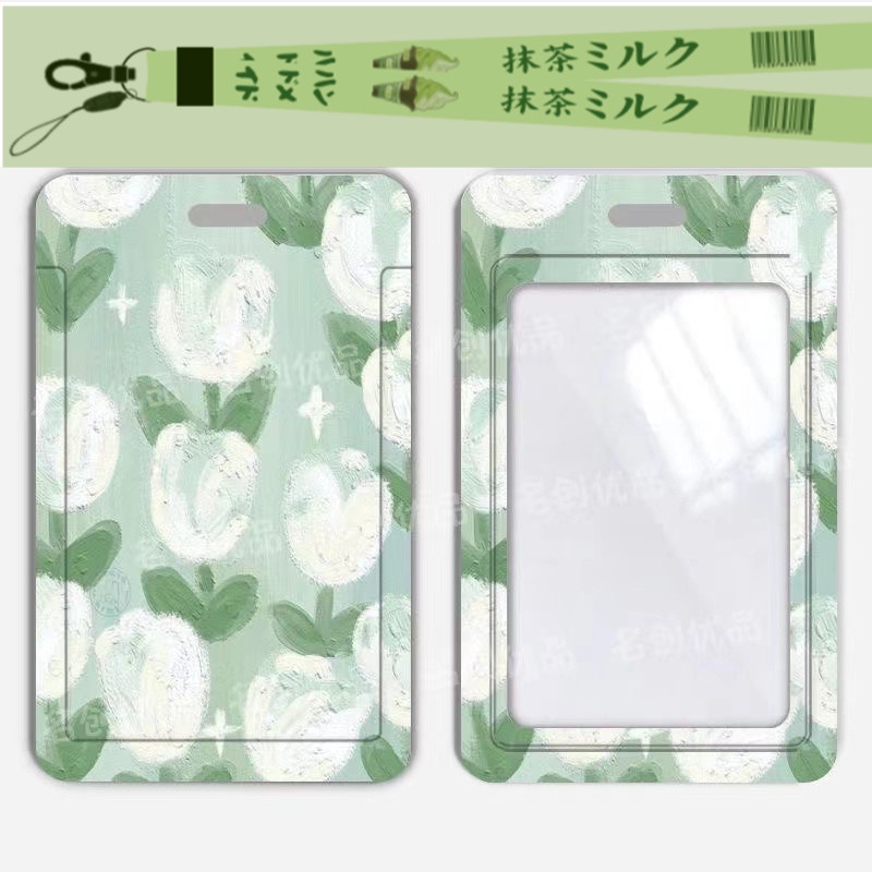 Vỏ Bọc Bảo Vệ Thẻ ID / Thẻ ID Họa Tiết Tranh Sơn Dầu Hoa Kiểu Nhật Bản