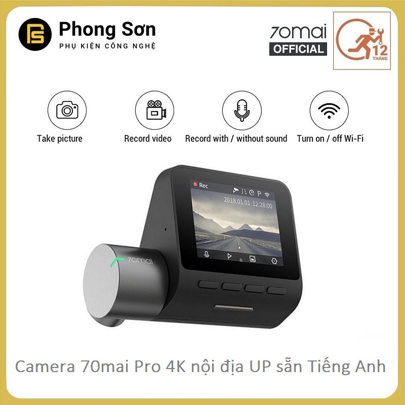 Camera Hành Trình Xiaomi 70mai Dash Camera Pro - Bản Nội Địa chuyển sang Tiếng Anh