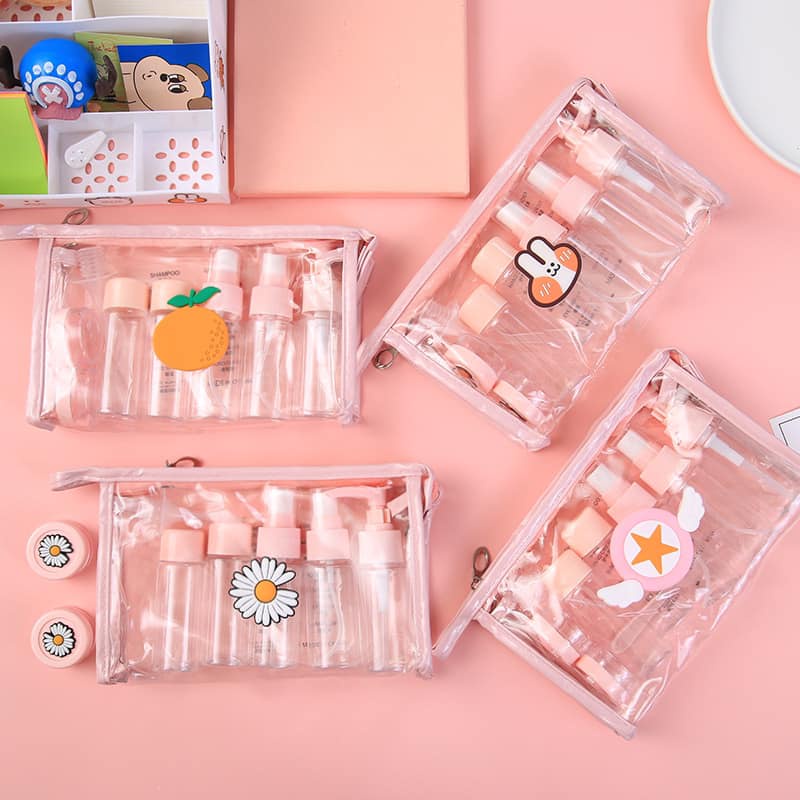 Bộ chiết mỹ phẩm 10 món_set đựng mỹ phẩm_đựng lens