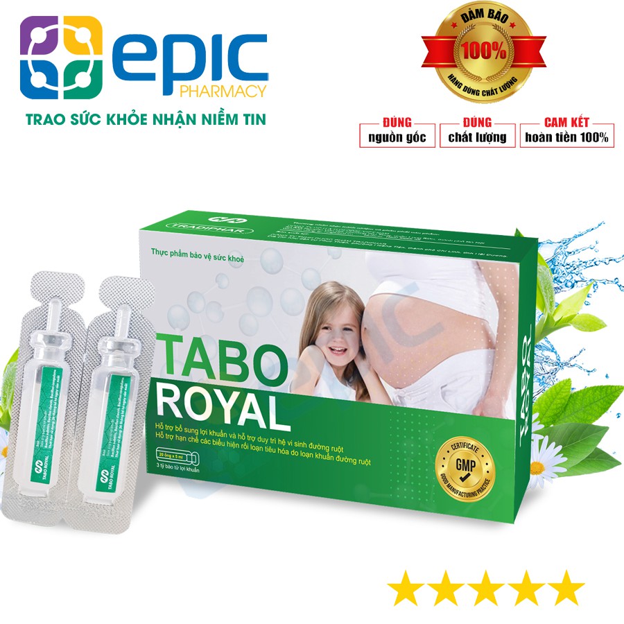 [CHÍNH HÃNG ]Tabo royal -  Bài tử lợi khuẩn xử lý nhanh táo bón ( hộp 20 ống )