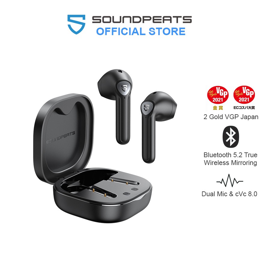 [Mã ELMALL300K giảm 5% đơn 500K] Tai nghe True Wireless Earbuds SoundPEATS TrueAir2 Mirroring Bluetooth V5.2