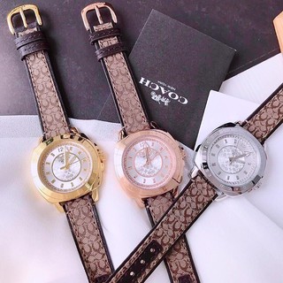Đồng Hồ Coach Nữ Dây Da 35mm Authentic - Vỏ Bạc