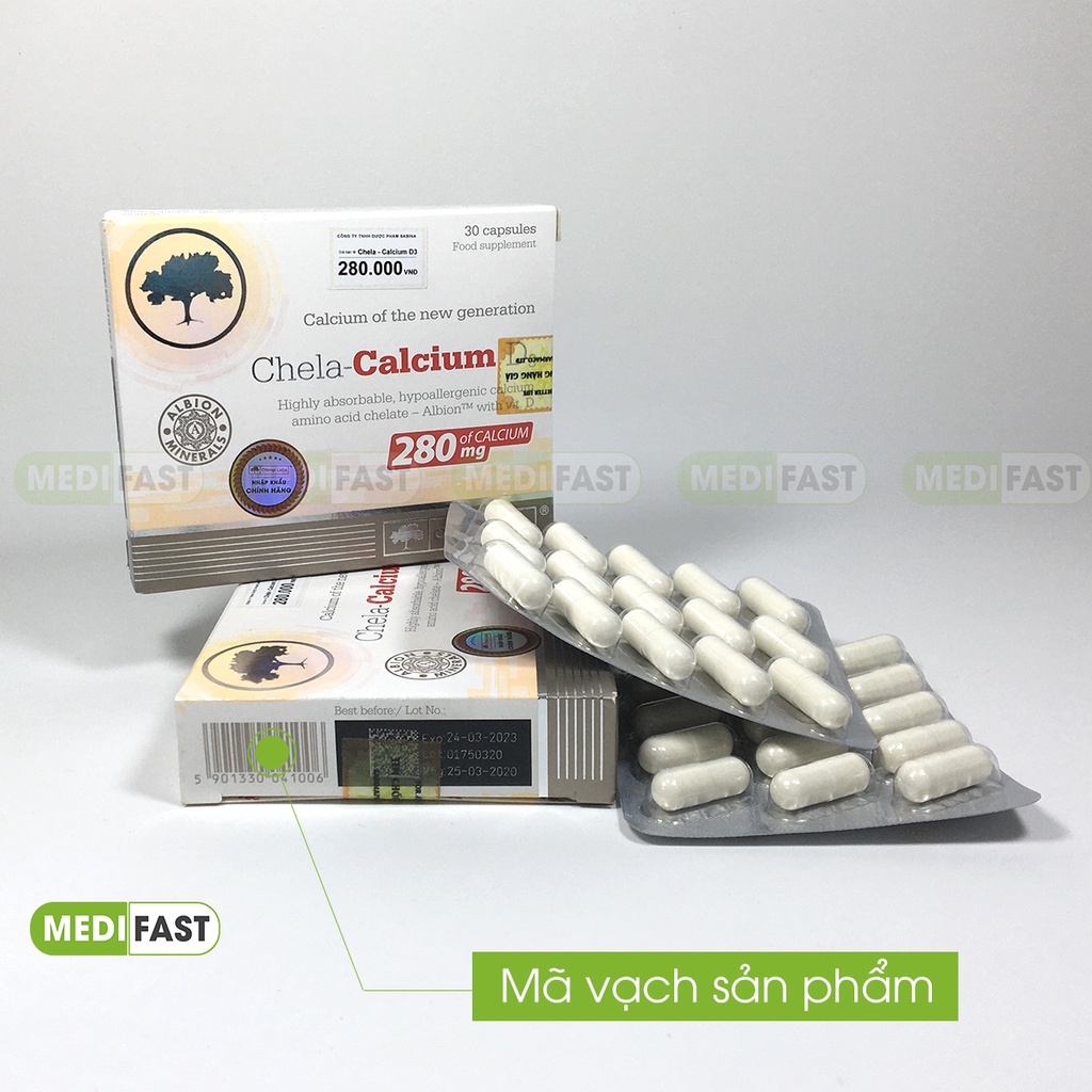 Chela Calcium bổ sung Canxi hữu cơ và D3 cho bà bầu, người lớn, mẹ sau sinh, không gây táo bón, nhập khẩu chính hãng