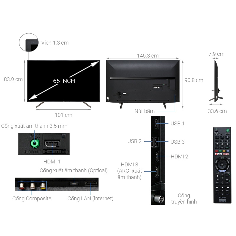 Smart Tivi Sony 4K 65 inch KD-65X7000G | BigBuy360 - bigbuy360.vn
