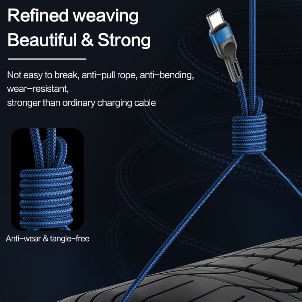 Cáp Baseus 5A USB Type C 100W Tự động tắt nguồn Cáp dữ liệu sạc nhanh cho Huawei P50 Cáp sạc Xiaomi USBC Cáp điện thoại di động