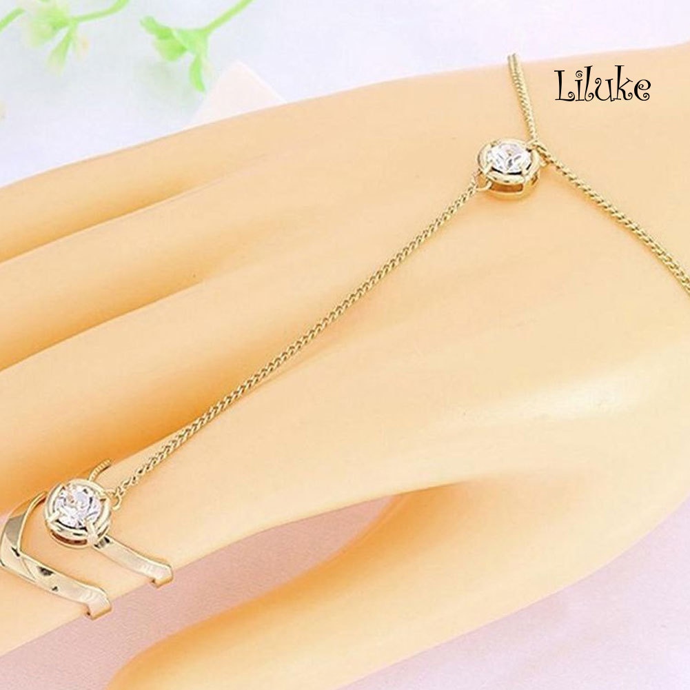 Vòng Tay Hợp Kim Mạ Vàng Trang Trí Đính Đá Thời Trang Cho Nữ