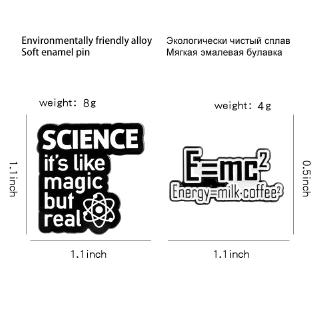 Giải thích vui nhộn 'E = mc2' Men Pins Khoa học giống như ma thuật nhưng cụm từ thật Trâm cài Huy hiệu cho nhà nghiên cứu