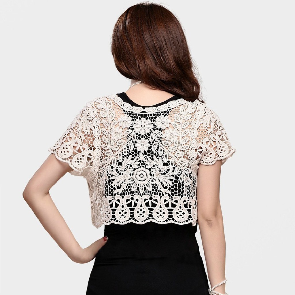 Áo khoác ren ngắn tay thời trang cho nữ | BigBuy360 - bigbuy360.vn