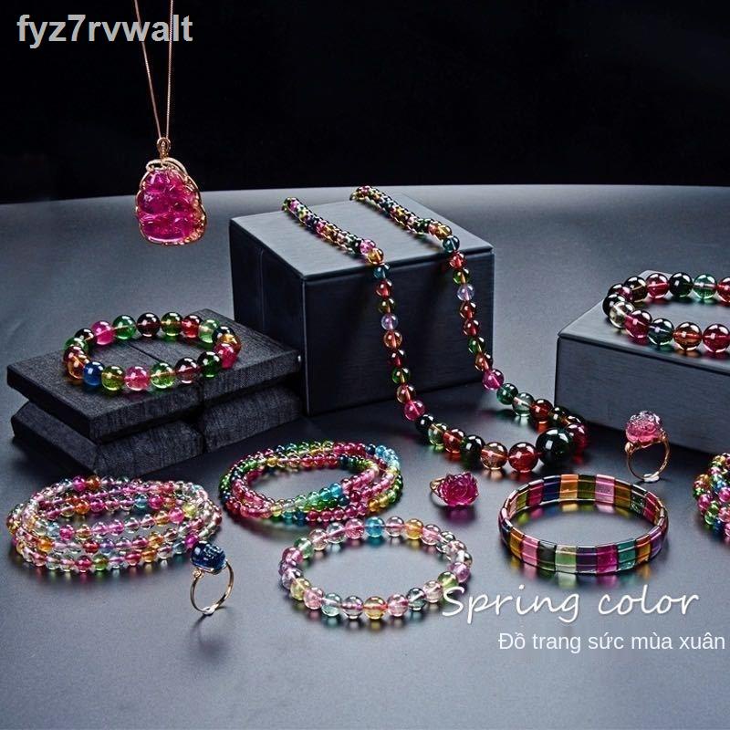 Vòng tay đá mã não hoa anh đào tự nhiên mặt dây chuyền Thiên Hà Garnet Tourmaline Lapis Lazuli Heather