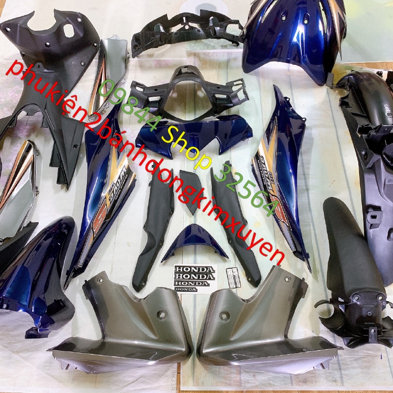 Fuil dàn áo xe Wave S110-Wave RS110 màu Xanh Tím -nhựa nguyên sinh ABS LOẠI ĐẸP