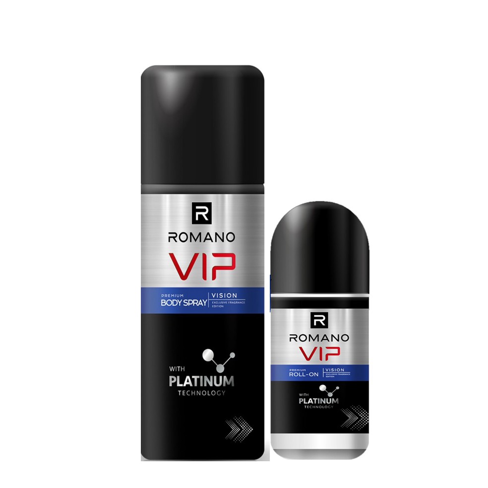 Combo Xịt và Lăn thử mùi cho nam Romano Vip( 150ml+50ml)