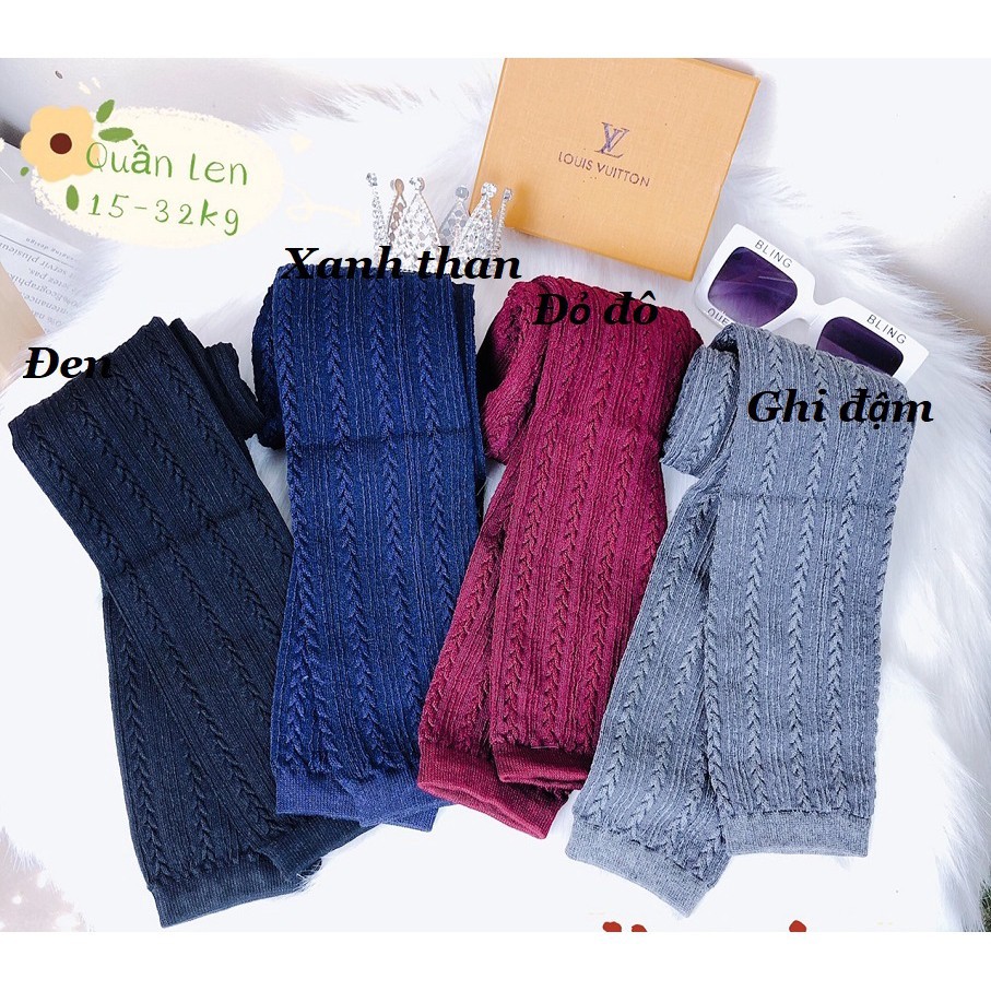 Quần tất len legging bé gái Quảng Châu Size đại 15 tới 32kg , quần dài cho bé từ 4-10 tuổi