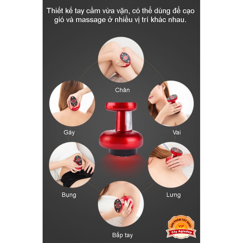 Máy massage Giác hơi tốt cho sức khỏe giảm béo, tan mỡ Pin sạc - Máy matxa AGD 9611