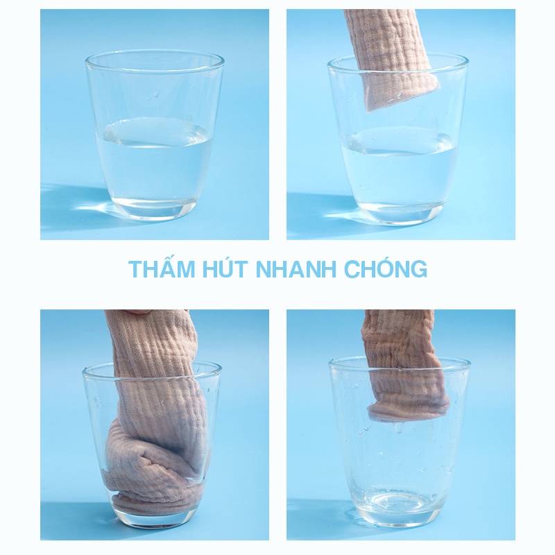 Khăn sữa cho bé, bộ 5 khăn xô sữa cotton 4 lớp Muslin tắm cho bé ADAM10 KIDS GARDEN