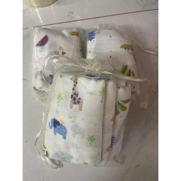 Lốc 10 khăn sữa xô xuất nhật in hình
