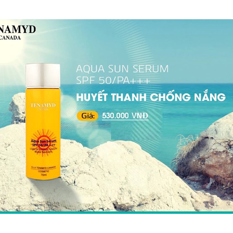 Chống nắng Tenamyd, huyết thanh chống nắng, tinh chất chống nắng nâng tông da 70ml