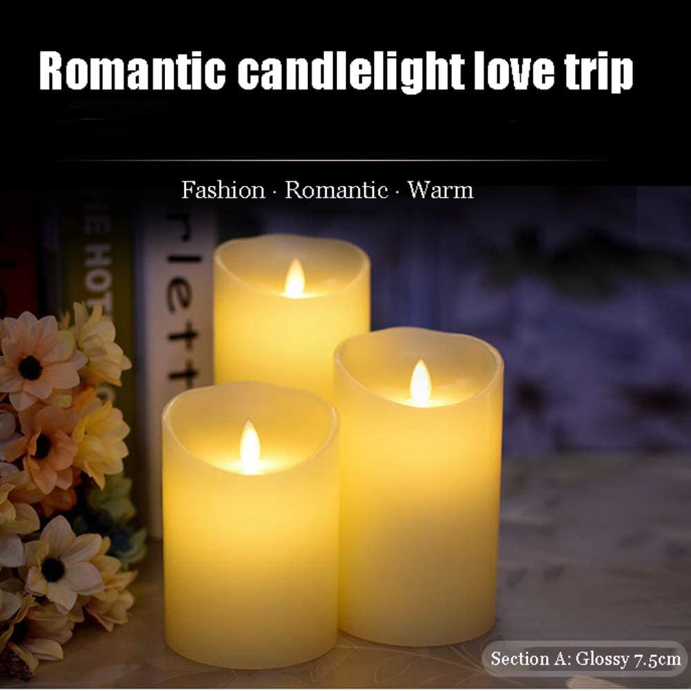 2 Cây Nến Sáp Điện Tử Đèn Led Tim Lắc Kèm Sẵn Pin Size 7*5CM Trang Trí Lễ Tiệc Thờ Cúng Lễ Vu Lan Candle Led Light