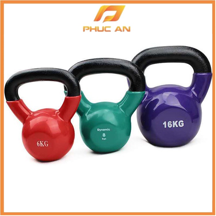 Tạ Bình Vôi,Tạ Ấm,Tạ Quai Xách Bọc Cao Su Cao Cấp Tập Gym 6kg (KETTLEBELL)