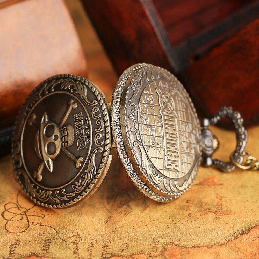 Đồng Hồ Quả Quýt Chạm Khắc Hình Đầu Lâu Luffy Phong Cách Steampunk Vintage Độc Đáo Thời Trang