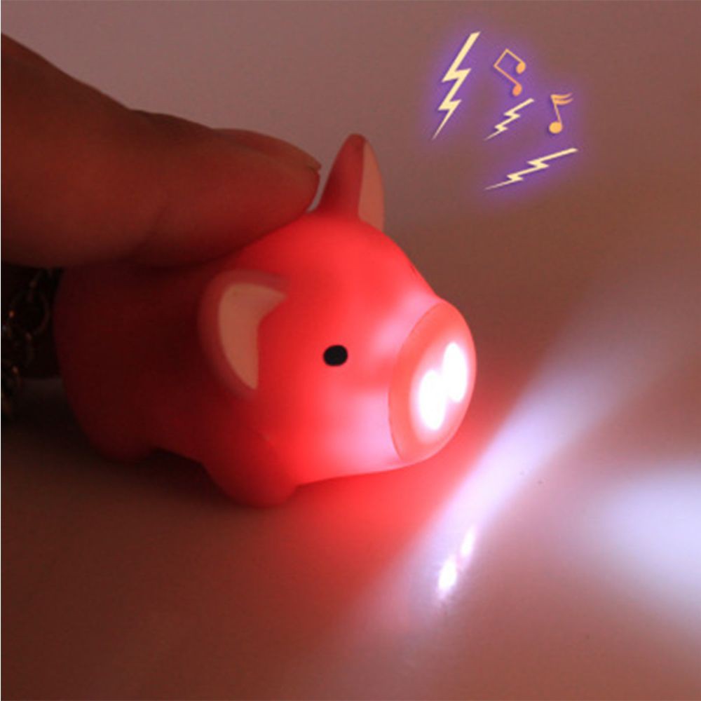 Đồ Chơi Móc Khóa Hình Heo Con Có Đèn LED