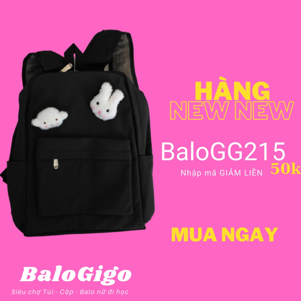 Balo Basic đơn giản màu đen cho học sinh sinh viên đi học G215 - BaloGigo