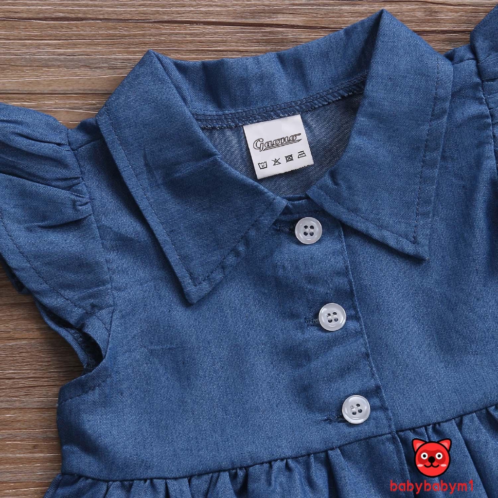 Đầm denim không tay xinh xắn cho bé gái