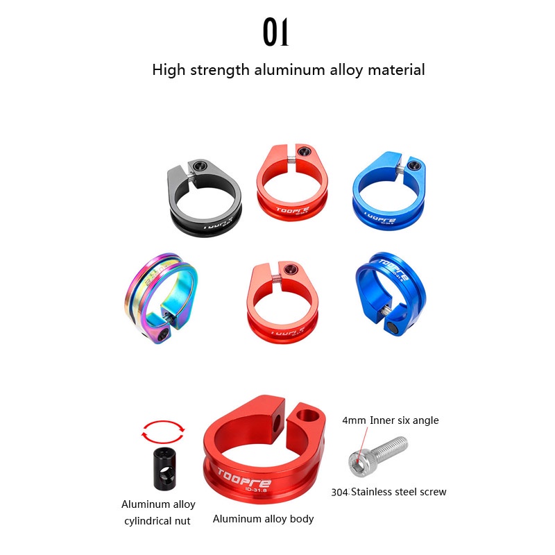 Toopre Phụ Kiện Kẹp Trục Yên Xe Đạp Bằng Hợp Kim Nhôm Siêu Nhẹ