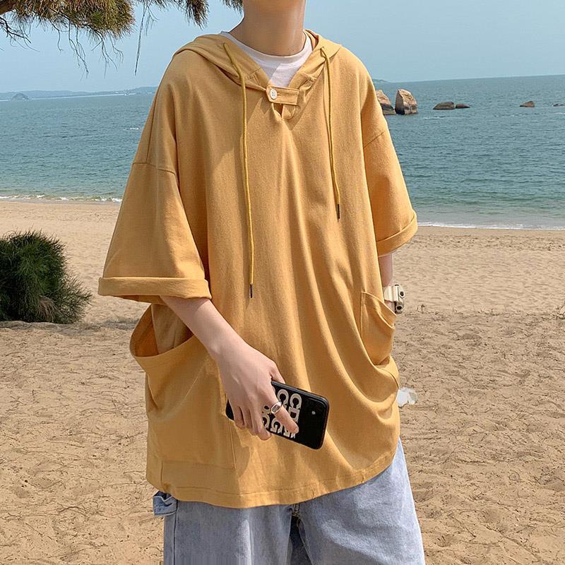 Áo Hoodie Tay Ngắn Thời Trang Mùa Hè Cho Nam