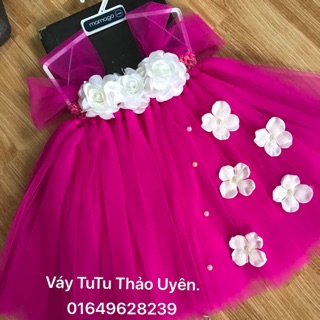 Đầm bé sơ sinh màu hồng ( có băng đô)