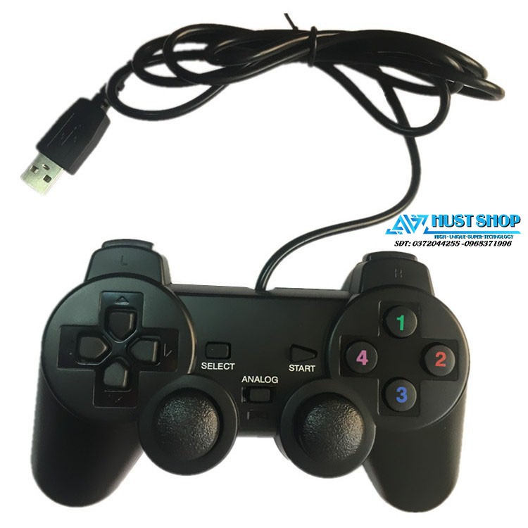 Tay Cầm Chơi Game PS2, PS3, PS4, Game giả lập 4 nút, có dây có rung kết nối USB cho PC / Laptop | BigBuy360 - bigbuy360.vn