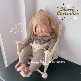Mũ len lông cừu tai gấu cho bé loại 1